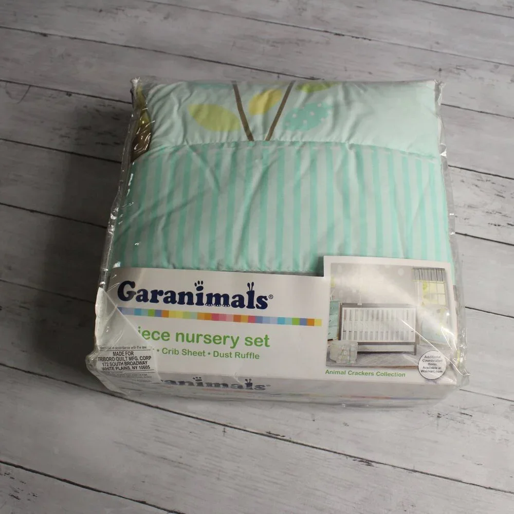 Garanimals Nursery Set Crib Comforter Sheet Giraffe Elephant Unisex Baby